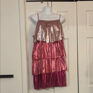 Fuchsia Flair Metallic Layered Dress-NWT